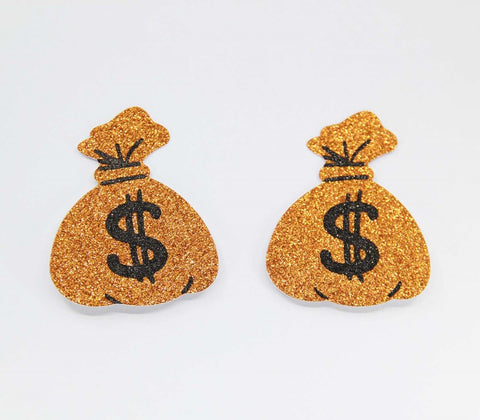 Love In Leather Glitter Money Bag Nipple Covers Sparkling Adult Accessory - Breast and Nipple Toys