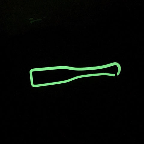 Love In Leather Black & Glow In The Dark BDSM Paddle with Photoluminescent Edge - Paddles And Slappers
