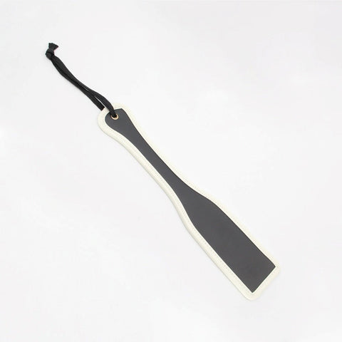Love In Leather Black & Glow In The Dark BDSM Paddle with Photoluminescent Edge - Paddles And Slappers