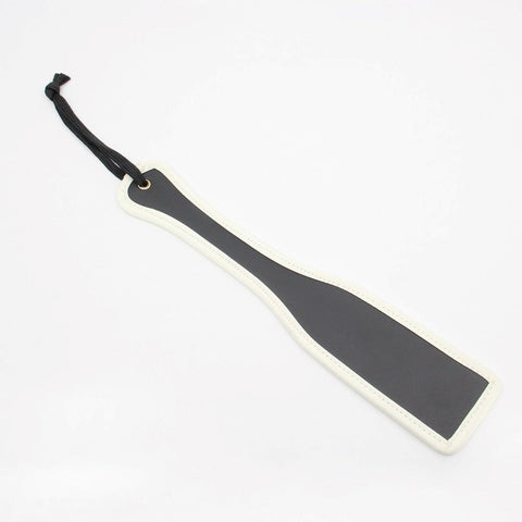 Love In Leather Black & Glow In The Dark BDSM Paddle with Photoluminescent Edge - Paddles And Slappers