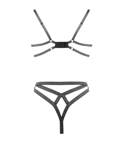 Muse Lingerie Open Cup Bra With Cut Out Bust Floral Embroidered Set - Her Fetish