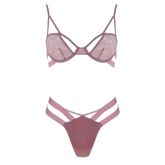 Muse Lingerie Soft Cup Bra With Underwire and Matching Satin G String - Large - Her Fetish
