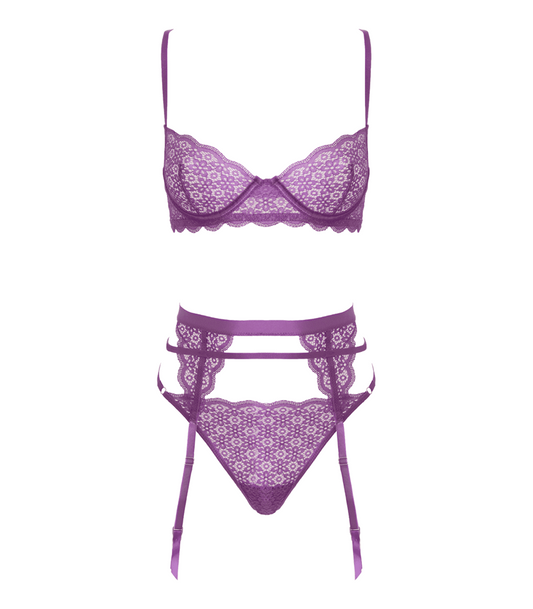 Muse Lingerie Two Piece Bra and Panty Set Premium Mesh Construction - Extra Large - Bras and Bra Sets