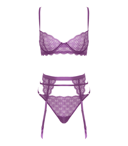 Muse Lingerie Two Piece Bra and Panty Set Premium Mesh Construction - Bras and Bra Sets