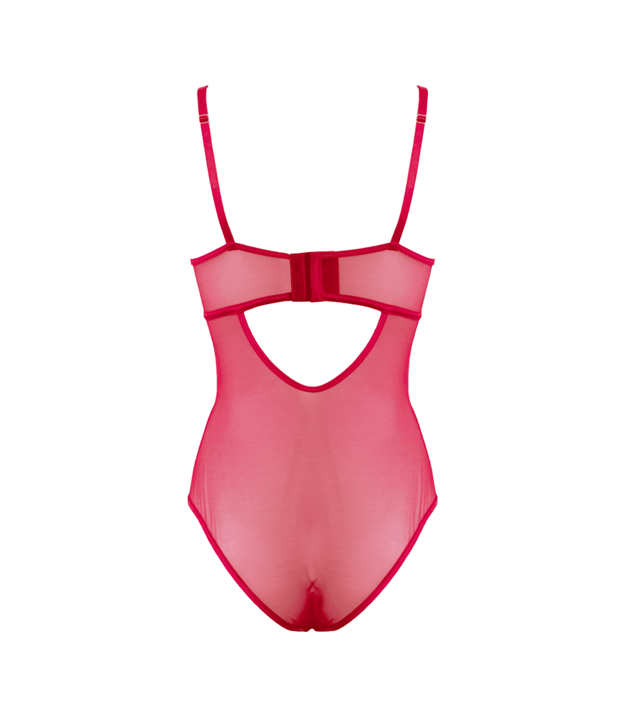 Muse Lingerie BDSM Play Sexy Womens Bodysuit Red with Harness Straps - - Her Fetish