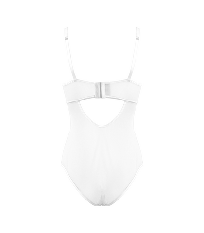 Muse Lingerie BDSM Play Sexy Womens Bodysuit White Harness Cutout Design - Her Fetish