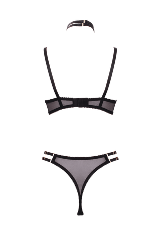 Muse Lingerie 3 Piece Peek a Boo Bra and Panty Set with Strategic Cutouts - Her Fetish