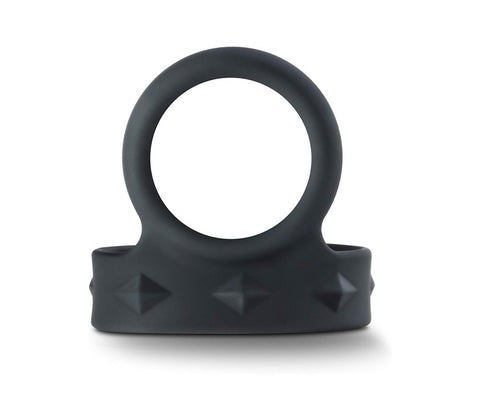Love In Leather Adjustable Silicone Cock Rings with Ball Strap Combo - Stretchy Cock Rings