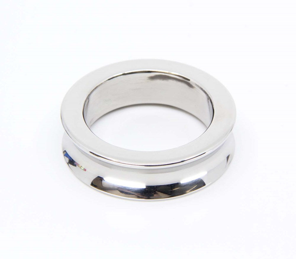 Love In Leather Premium Stainless Steel Fat Boy Ring Cock Ring - Silver - Steel Cock Rings