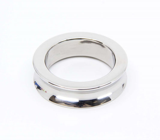 Love In Leather Premium Stainless Steel Fat Boy Ring Cock Ring - Silver - Steel Cock Rings