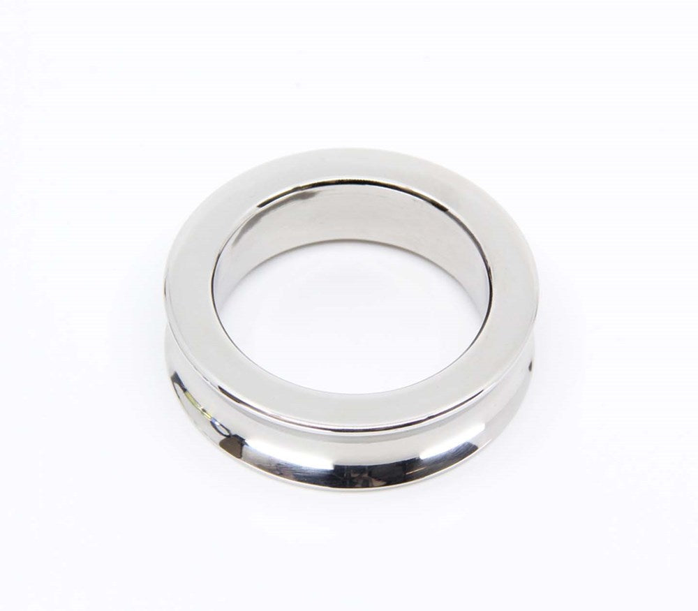 Love In Leather Premium Stainless Steel Fat Boy Ring Cock Ring - Silver 45mm - Steel Cock Rings