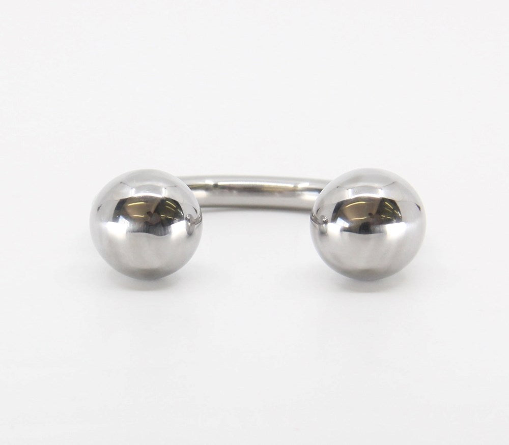 Love In Leather Stainless Steel Mens Glans Ring with Weighted Balls - - Steel Cock Rings