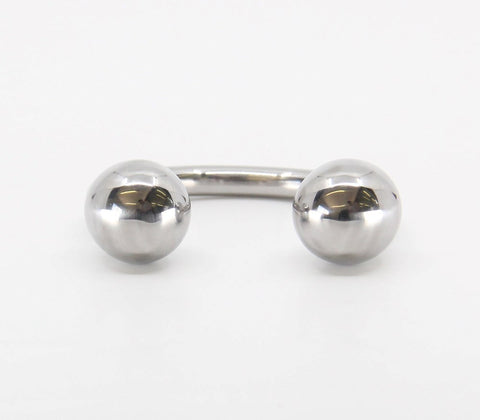 Love In Leather Stainless Steel Mens Glans Ring with Weighted Balls - Steel Cock Rings