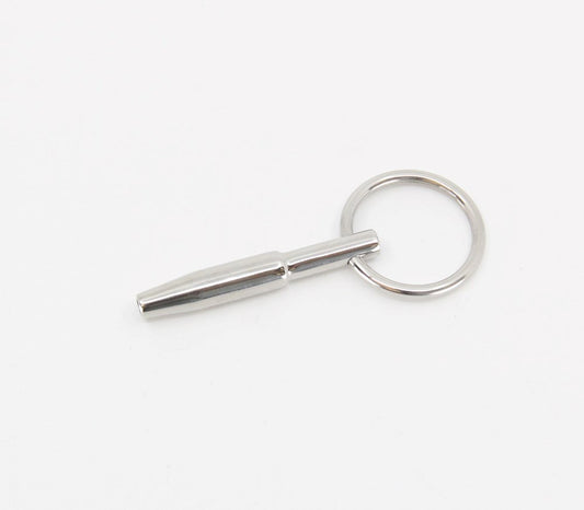 Love In Leather Cum Thru Penis Plug With Ring Hollow Urethral Stimulation - Default Title - Urethral Sounds