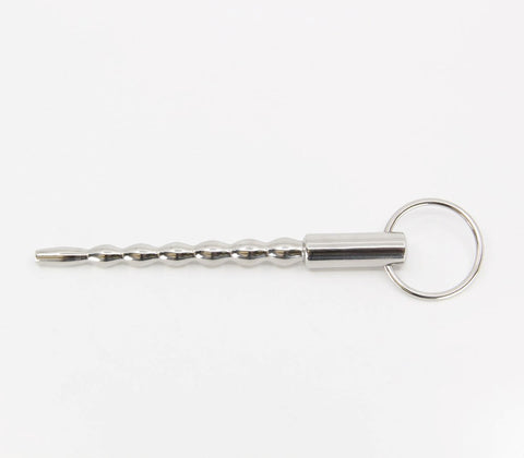 Love In Leather Stepped Ripple Penis Plug With Ring Progressive Urethral - Urethral Sounds