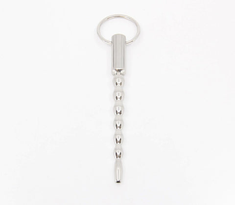 Love In Leather Stepped Ripple Penis Plug With Ring Progressive Urethral - Urethral Sounds