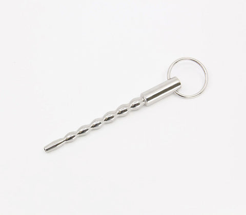 Love In Leather Stepped Ripple Penis Plug With Ring Progressive Urethral - Urethral Sounds