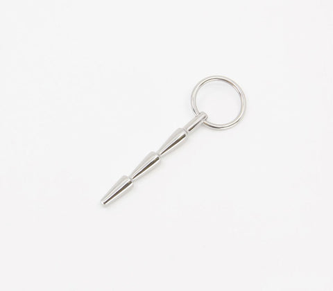 Love In Leather Solid Ridged Penis Plug With Ring Textured Urethral - Urethral Sounds