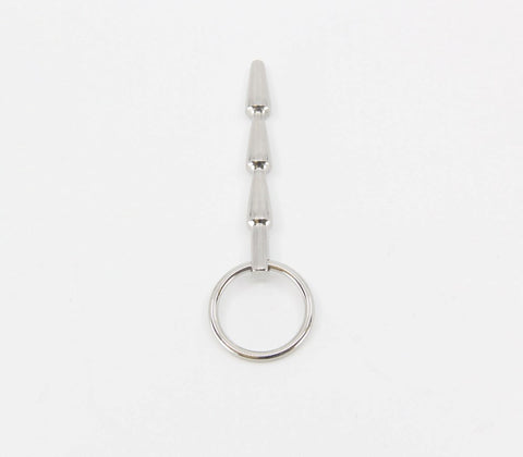 Love In Leather Solid Ridged Penis Plug With Ring Textured Urethral - Urethral Sounds