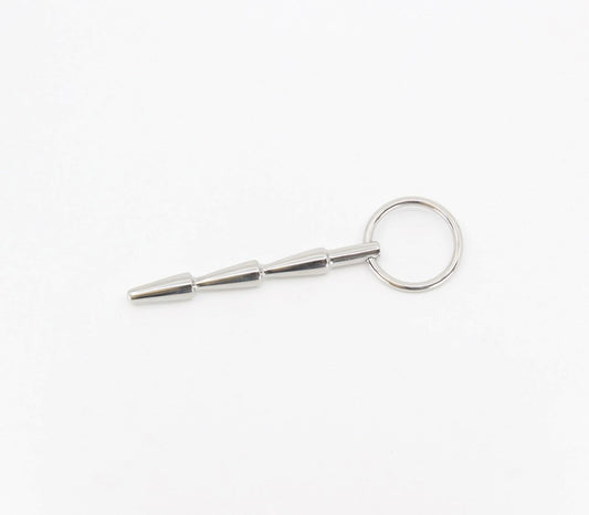 Love In Leather Solid Ridged Penis Plug With Ring Textured Urethral - Default Title - Urethral Sounds