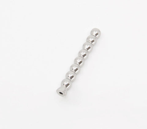Love In Leather Ribbed Cum Thru Penis Plug with Hollow Design - Urethral Sounds
