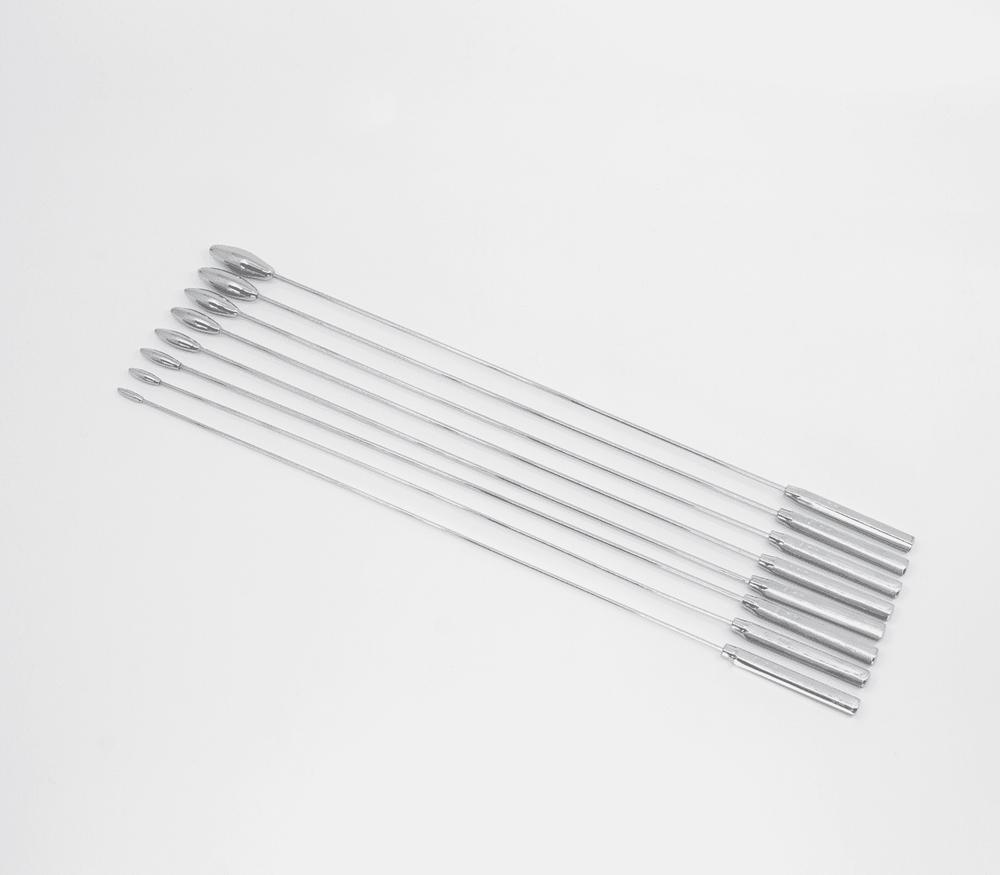 Love In Leather 8 Piece Rosebud Dilator Sounding Kit Medical Grade Steel - - Urethral Sounds