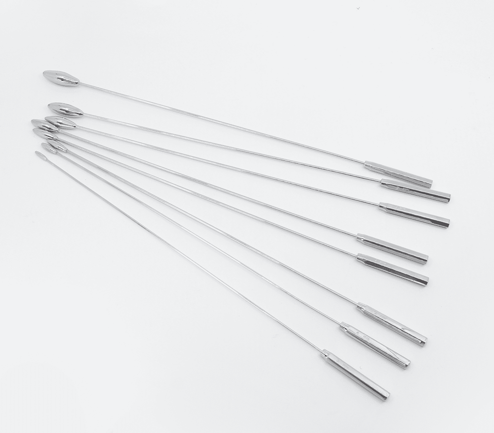 Love In Leather 8 Piece Rosebud Dilator Sounding Kit Medical Grade Steel - - Urethral Sounds