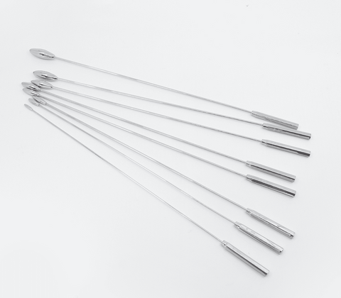 Love In Leather 8 Piece Rosebud Dilator Sounding Kit Medical Grade Steel - Urethral Sounds