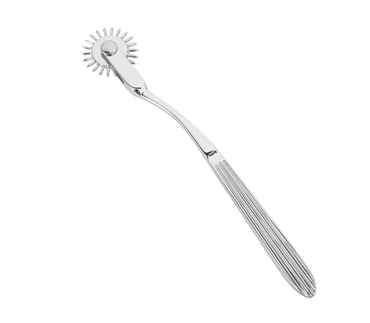 Love In Leather Single Wheel Wartenberg Wheel Sensation Play Sex Toy - Silver - Dental and Clinical