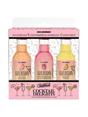 Doc Johnson GoodHead Cocktail Delights Lubricant Kit Edible Warming Gels - Massage Oils and Lubricants