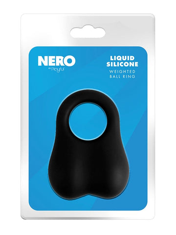 Evolved Playful Nero Liquid Silicone Weighted Ball Ring Premium Stretch - Stretchy Cock Rings