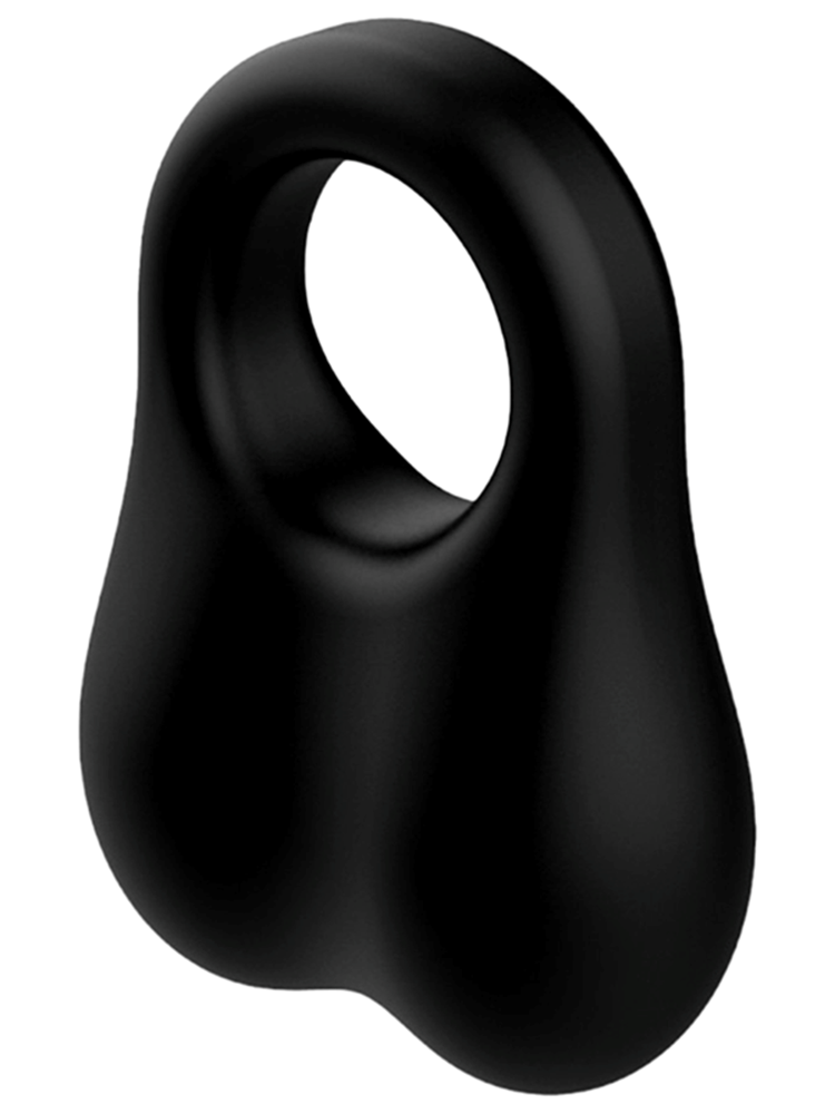 Playful Nero Liquid Silicone Weighted Ball Ring - - Stretchy Cock Rings