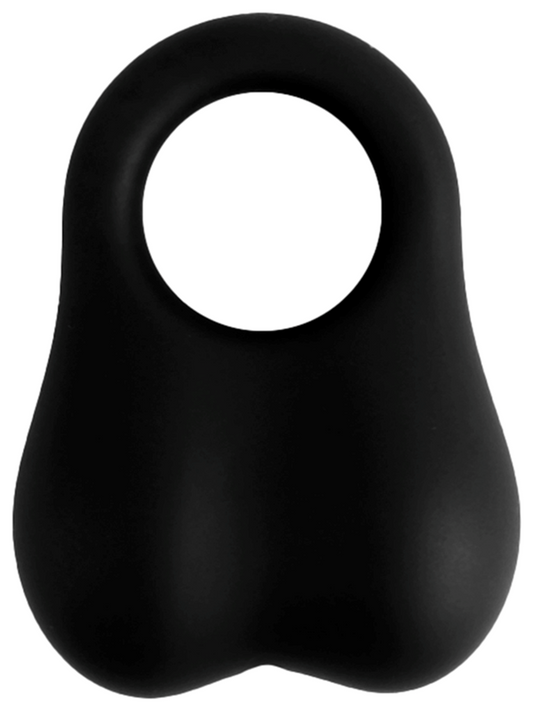 Playful Nero Liquid Silicone Weighted Ball Ring - Black - Stretchy Cock Rings