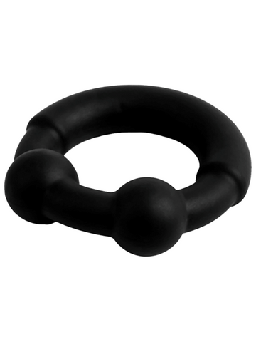 Evolved Playful Nero Liquid Silicone Coated Metal C Ring for Penis Enhancement - Stretchy Cock Rings