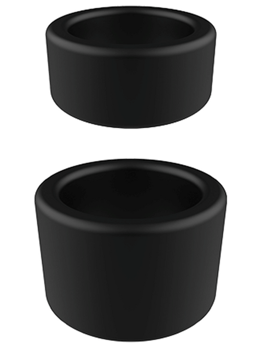 Playful Nero Liquid Silicone 2 Pack Ball Stretcher Rings - Black - Ball Stretchers and Crushers