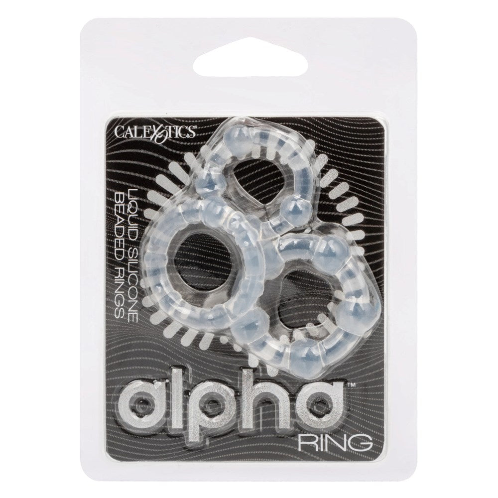 California Exotics Alpha Liquid Silicone Beaded Cock Rings - - Cock Ring Sets