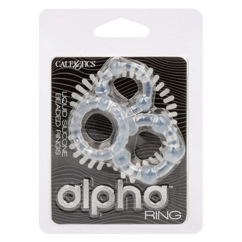 California Exotics Alpha Liquid Silicone Beaded Cock Rings - Cock Ring Sets