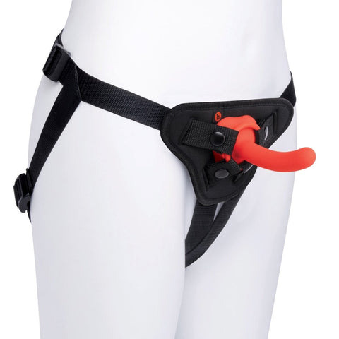 B Vibe Beginners Strap On Harness Set with 5 Inch Dildo and Curved Design - Strap On Sextoys