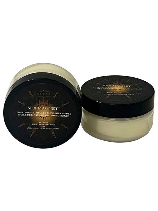 Kama Sutra LEATHER Sex Magnet Pheromone Candle Dual Function Massage Oil - Default Title - Sex Pheromones and Perfumes