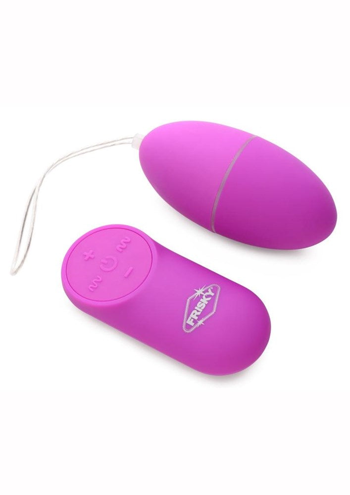 XR Brands Frisky Scrambler Vibrating Love Egg Remote Control Vibrator - Purple - Love Eggs and Kegel Exercisers