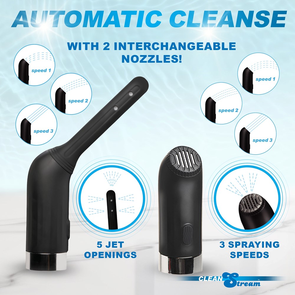 XR Brands CleanStream Automatic Rechargeable Enema Set with Dual Nozzles - - Enemas and Douches