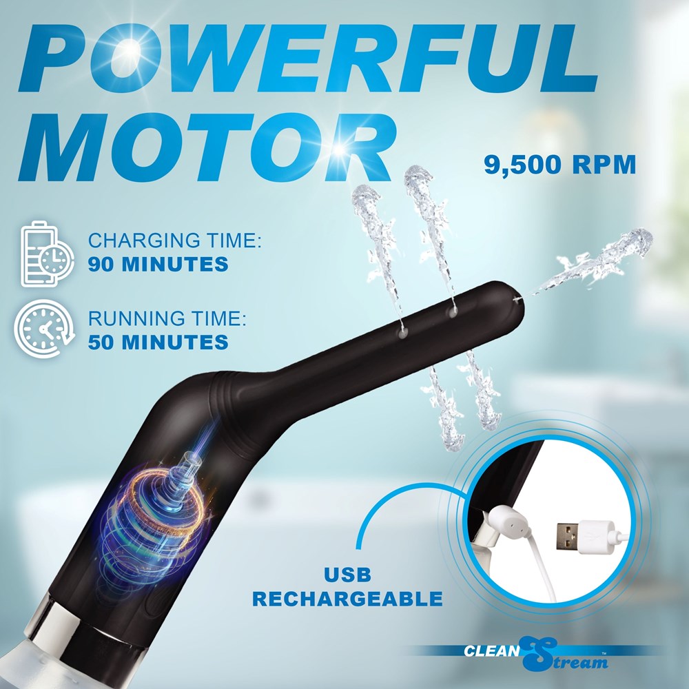 XR Brands CleanStream Automatic Rechargeable Enema Set with Dual Nozzles - - Enemas and Douches