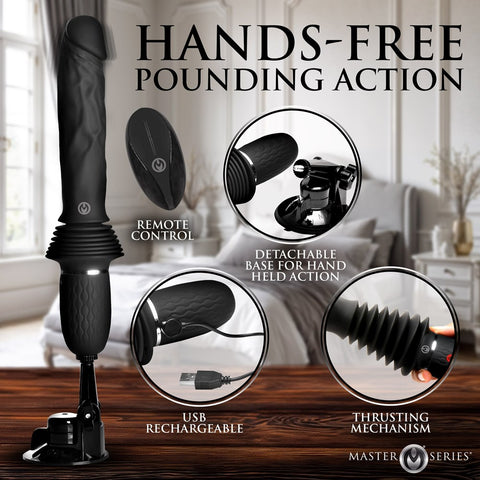 XR Brands Ultimate Power Pounder Vibrating Dildo with Thrusting Action - Vibrating Dildos