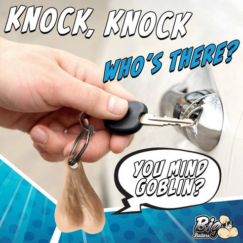 XR Brands Big Ballers Nuts Novelty Keychain Humorous Adult Gag Gift - Party Gifts and Novelties
