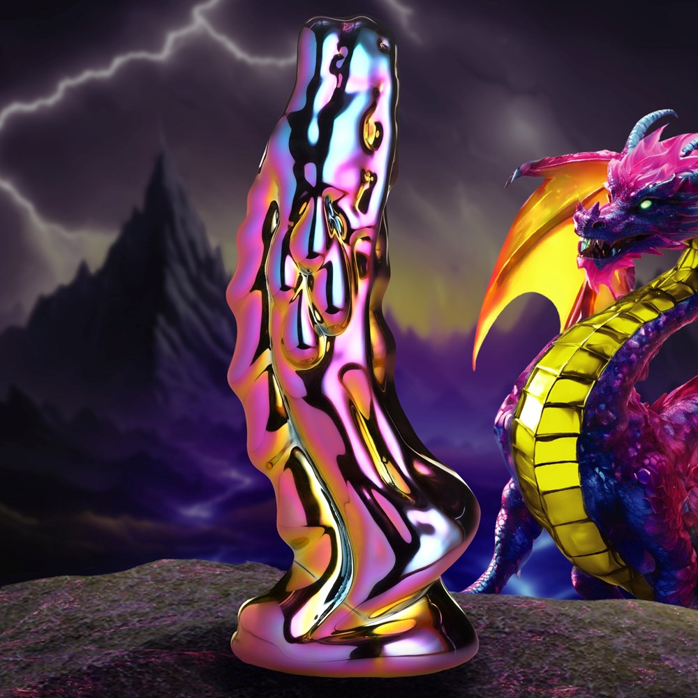 XR Brands Creature Cocks Dragon Glass Fantasy Dildo Premium Borosilicate Glass - Coloured - Realistic Dildos