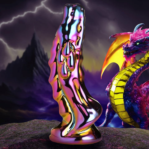 XR Brands Creature Cocks Dragon Glass Fantasy Dildo Premium Borosilicate Glass - Realistic Dildos
