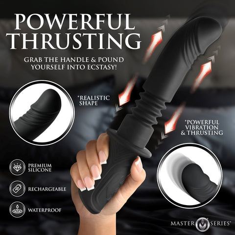 XR Brands Master Series Power Thrusting Vibrator with Dual Motor Technology - Vibrating Dildos