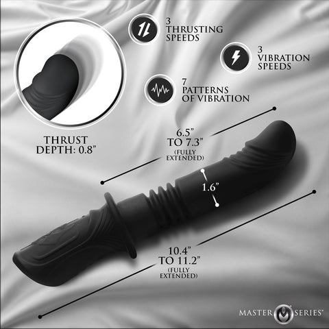 XR Brands Master Series Power Thrusting Vibrator with Dual Motor Technology - Vibrating Dildos
