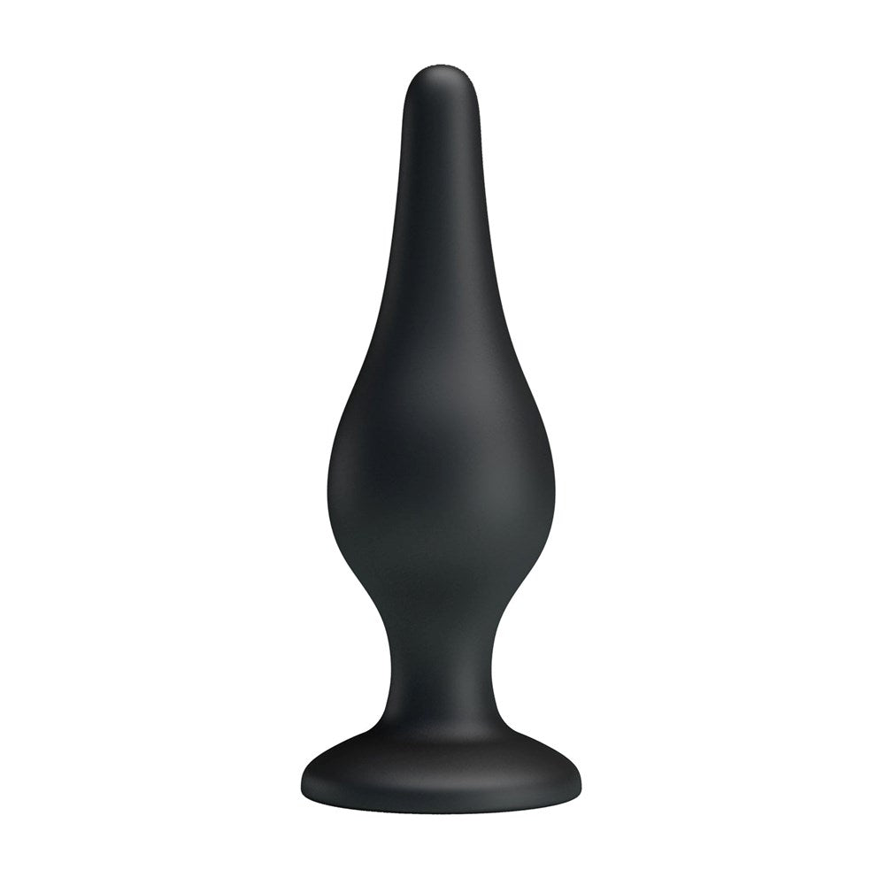 Party Up JEFFREY 14 cm Silicone Butt Plug with Suction Cup Base - Black - Butt Plugs