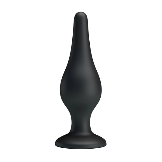 Party Up JEFFREY 14 cm Silicone Butt Plug with Suction Cup Base - Black - Butt Plugs